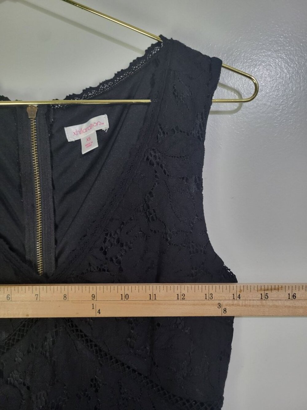 Xhilaration XS Black Floral Lace Flare Mini Dress Sleeveless Whimsigoth Vamp y2k - Picture 5 of 7